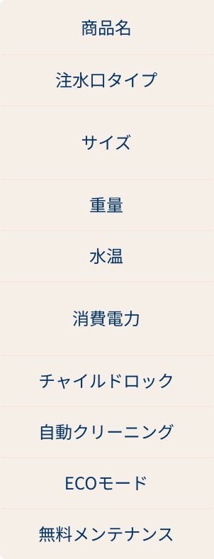ウォーターサーバースペック詳細